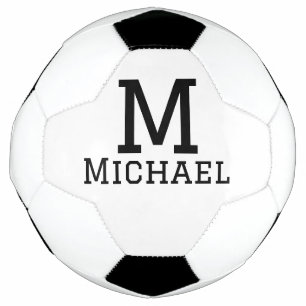 Bola De Futebol Monograma maiúsculo com nome clássico simples