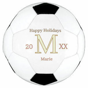 BOLA DE FUTEBOL MONOGRAMA NOME ANO CINZA PÊSSEGO FERIADOS 20XX DOU