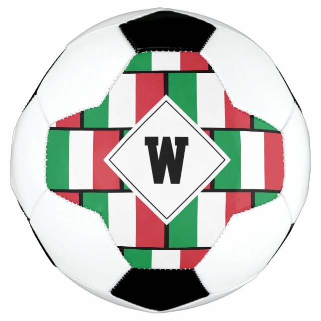 Bola De Futebol Monograma Patriótico ITALIANO (Frente)