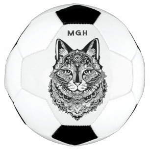 Bola De Futebol Monograma Personalizado Gatos Ornamentais