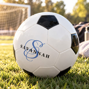 Bola De Futebol Monograma Personalizado Nome Moderno Divertido Esp