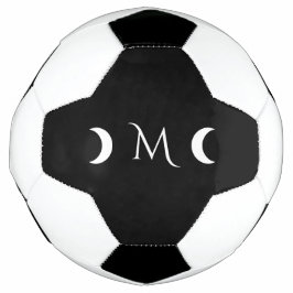 Bola De Futebol Monograma preto-e-branco do Crescente Moderno