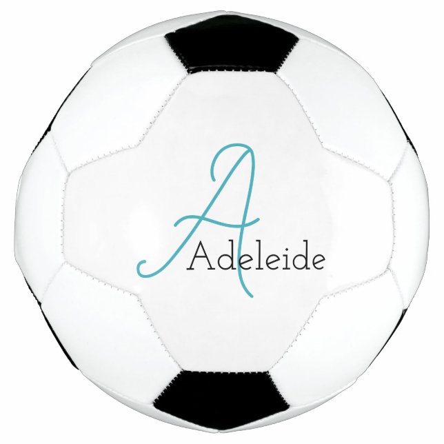 Bola De Futebol Monograma Whimsical Personalizado (Frente)