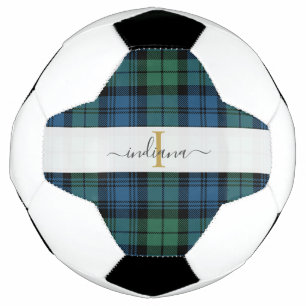 Bola De Futebol Monogramo Nome do Script Xadrez Clan Campbell Tart