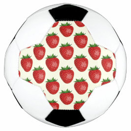 Bola De Futebol Morango, Morangos Vermelhos, Fruta, Folha