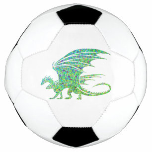 Bola De Futebol Mosaico do Dragão Verde Incrível