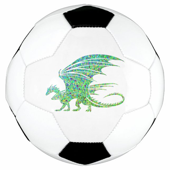 Bola De Futebol Mosaico do Dragão Verde Incrível (Frente)