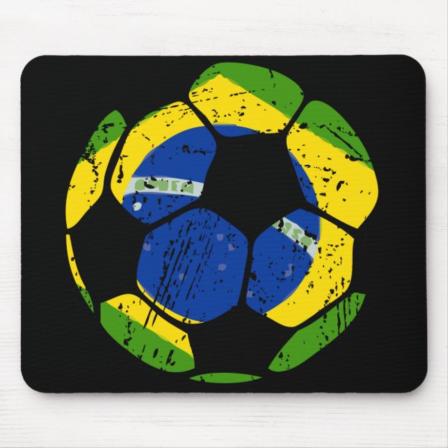 Bola de futebol Mousepad de Brasil (Frente)