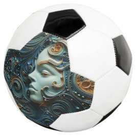 Bola De Futebol Mulher ao Luar Arte 3D