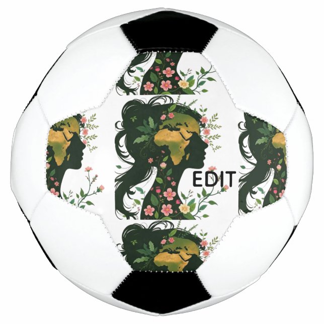 Bola De Futebol Mulher Mãe Terra Silhueta – Deusa da Natureza Flor (Frente)