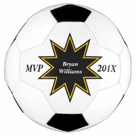 Bola De Futebol MVP Preto Dourado Personalizado