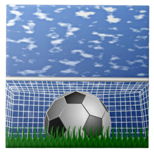 Bola de futebol na rede 