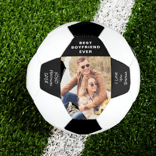 Bola De Futebol Namorado Foto personalizada em branco preto