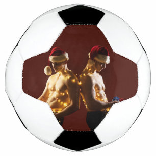 Bola De Futebol Natal de SlipperyJoe sem camisa, costas com costas