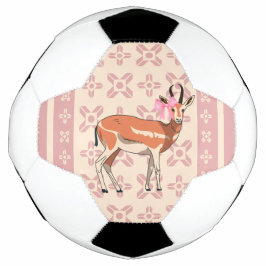 Bola De Futebol Natal fofo com padrão de corça rosa