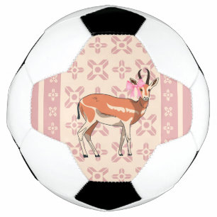 Bola De Futebol Natal fofo com padrão de corça rosa