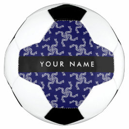 Bola De Futebol Natal Garland, Azul, Seu nome, Personalize