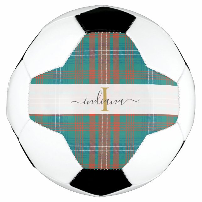 Bola De Futebol Nome da Escrita Monograma Xadrez Clan Wilson Tarta (Frente)