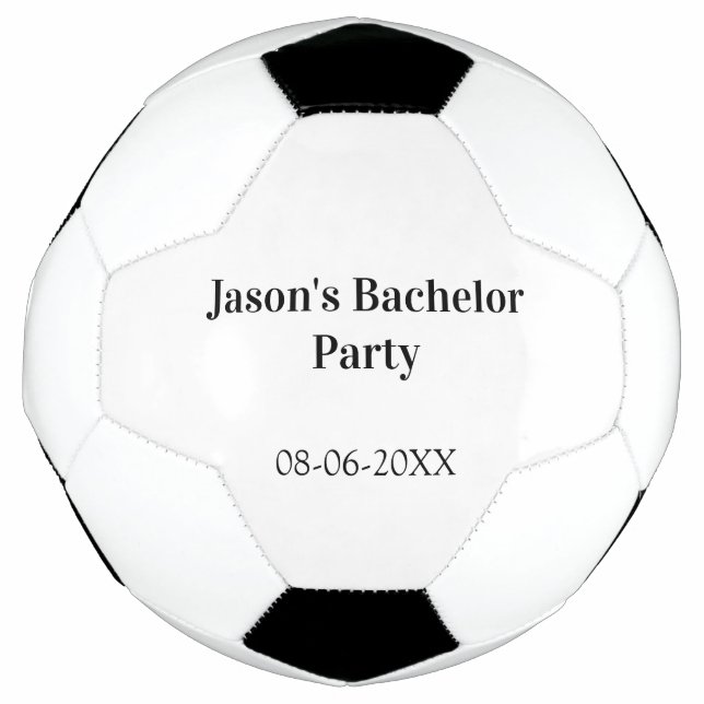Bola De Futebol Nome da festa de despedida de solteiro data simple (Frente)
