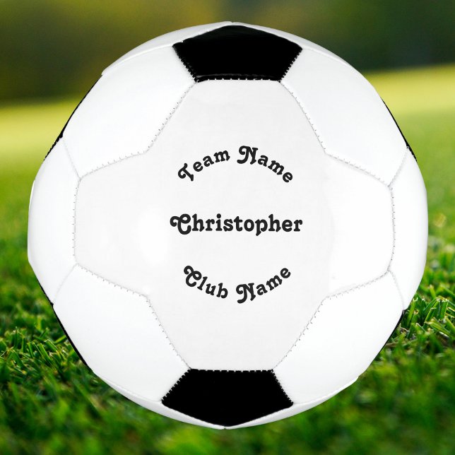 Bola De Futebol Nome do Clube de Treinamento da Equipe do Monogram (Personalized Monogram Player Team Coach Club Name Soccer Ball)