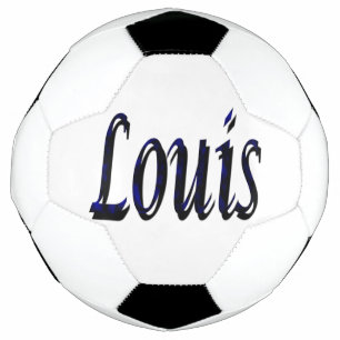 Bola De Futebol Nome Do Louis Azul E Negro, Soccerball