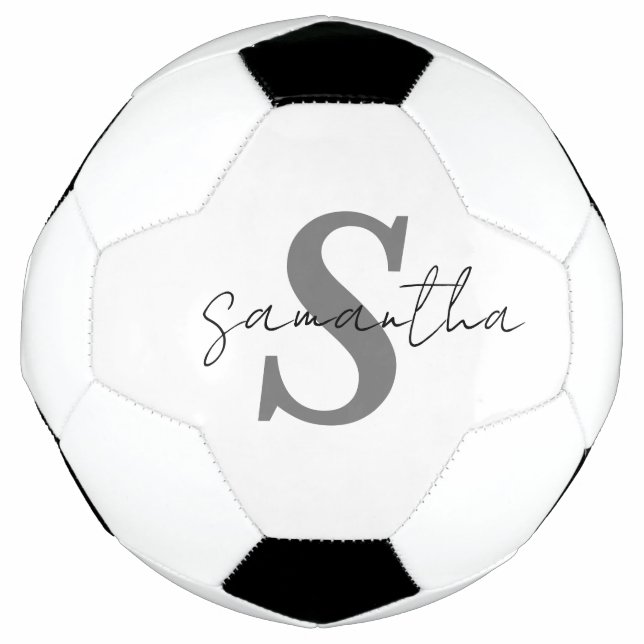 Bola De Futebol Nome do Monograma Personalizado Inicial (Frente)
