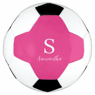Bola De Futebol Nome do Monograma Rosa