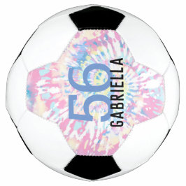 Bola De Futebol Nome e Número de Jersey da Equipe Tie Dye Rosa