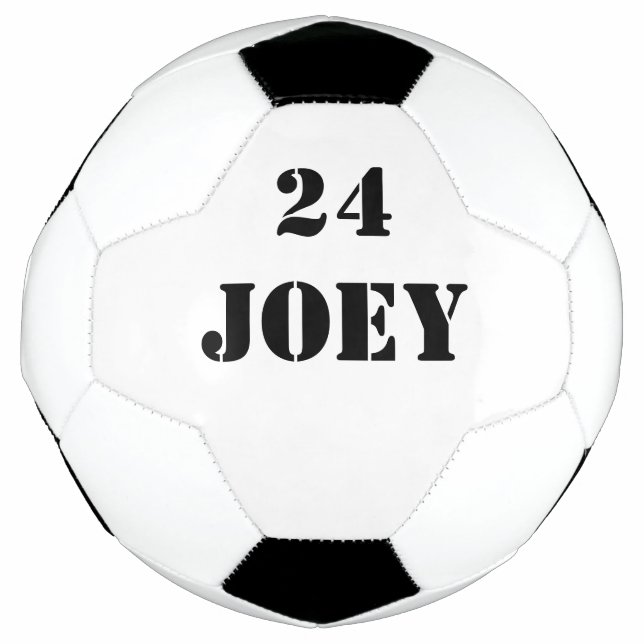 Bola De Futebol Nome Jersey Número Preto Fonte 4Joey (Frente)
