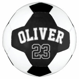 Bola De Futebol Nome Número Personalizado Preto Branco
