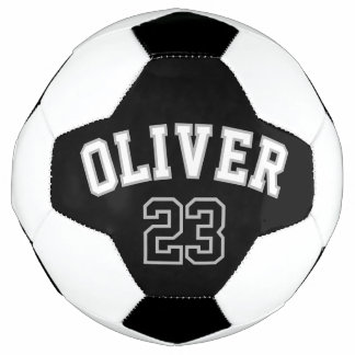 Bola De Futebol Nome Número Personalizado Preto Branco