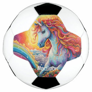 Bola De Futebol Nome Personalizado Bela Unicórnio