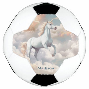 Bola De Futebol Nome Personalizado Belo Unicórnio
