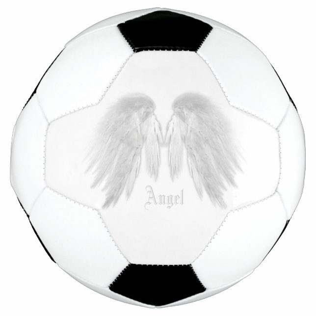 Bola De Futebol Nome Personalizado Branco do ANGEL WINGS (Frente)