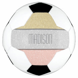 Bola De Futebol Nome Personalizado Brilho Brilho Falso