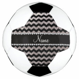Bola De Futebol Nome personalizado Cevrons da luz preta