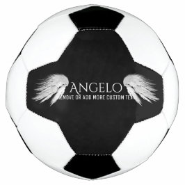 Bola De Futebol Nome Personalizado do ÂNGEL WINGS Preto