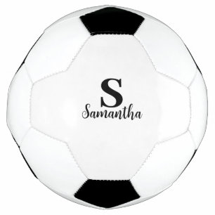 Bola De Futebol Nome Personalizado e Iniciais Monograma Personaliz