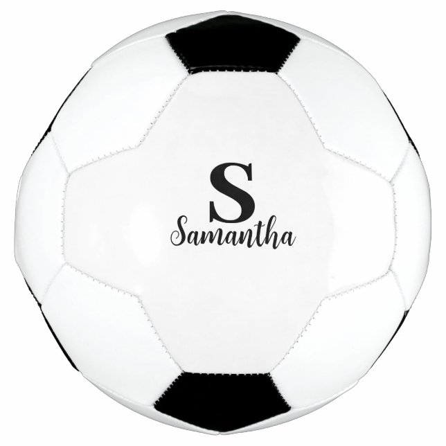 Bola De Futebol Nome Personalizado e Iniciais Monograma Personaliz (Frente)