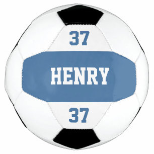 Bola De Futebol Nome Personalizado e Número Legal Azul Personaliz
