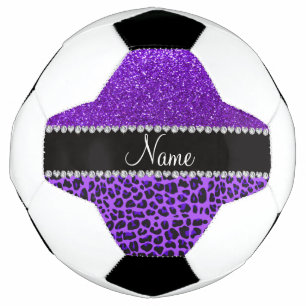 Bola De Futebol Nome personalizado lente púrpura de leopardo-púrpu