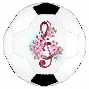 Bola De Futebol Notas de clave de trecho musical com flores de Sak