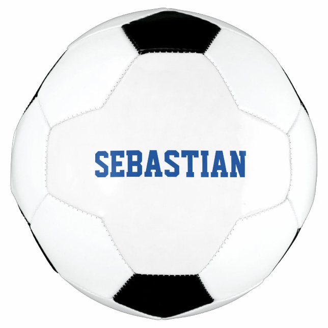 Bola De Futebol Número de esportes de nome personalizado azul pers (Frente)