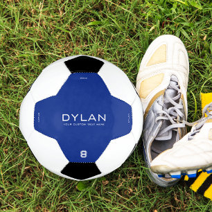 Bola De Futebol Número de Jersey Personalizado Mínimo Moderno Azul