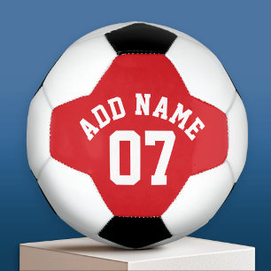 Bola De Futebol Número de Nome Personalizado de Jersey Red & White