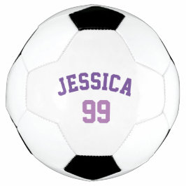 Bola De Futebol Número de Nome Púrpura Personalizado Minimalista