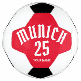 Bola De Futebol Número E Nome Do Vermelho Munique Personalizado