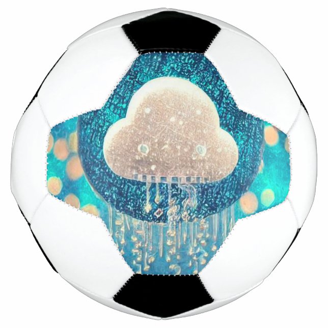 Bola De Futebol Nuvem de Chuva Cristal (Frente)