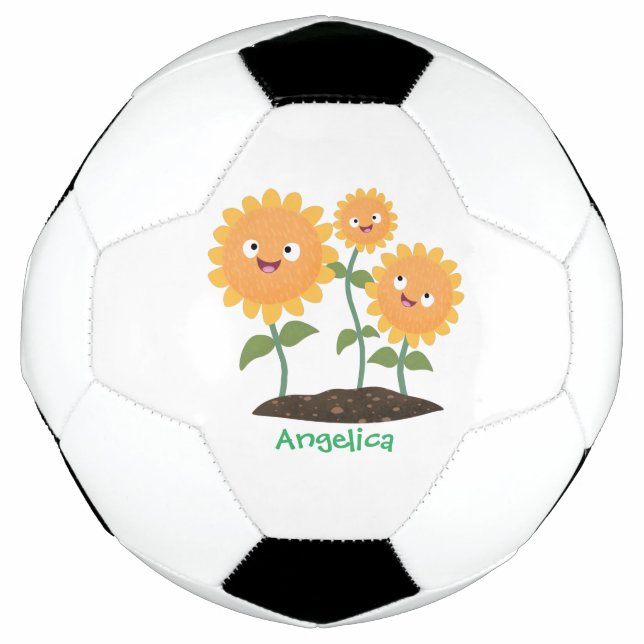 Bola De Futebol Óculos de desenho animados bonitos e felizes (Frente)