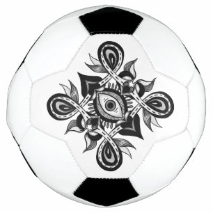 Bola De Futebol Olho Ornamental - Estilo de Tatuagem Botânica Weir